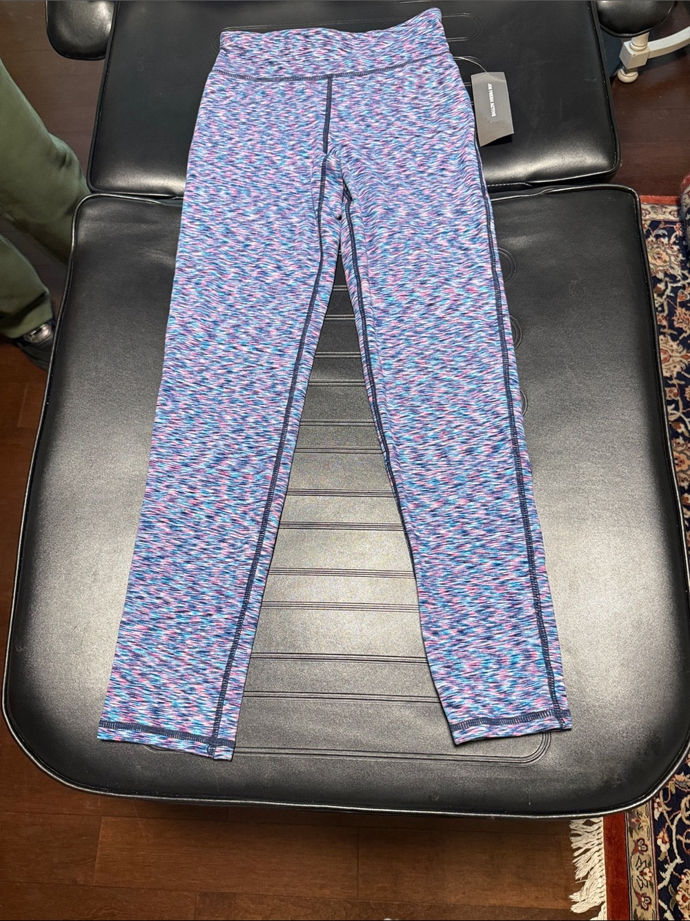 Joe Fresh Purple Space-Dye Active Leggings with Pink & Blue Accents